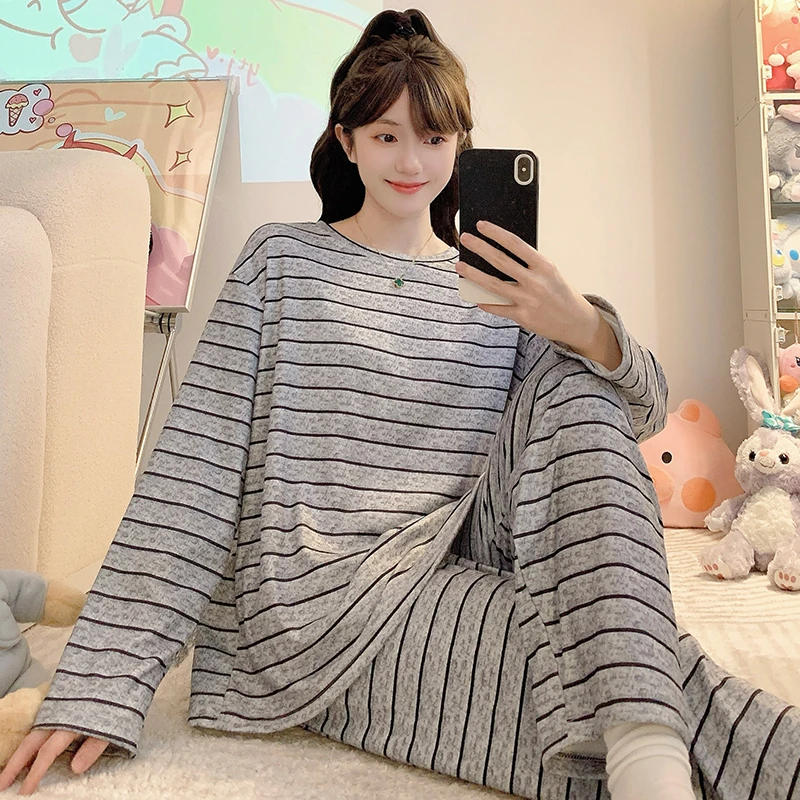 

Pajama Sets Autumn Women Honey Bee Print Cotton Sweet Cute Comfortable Spring Summer Sleepwear Home Casual Lady Young Breathable