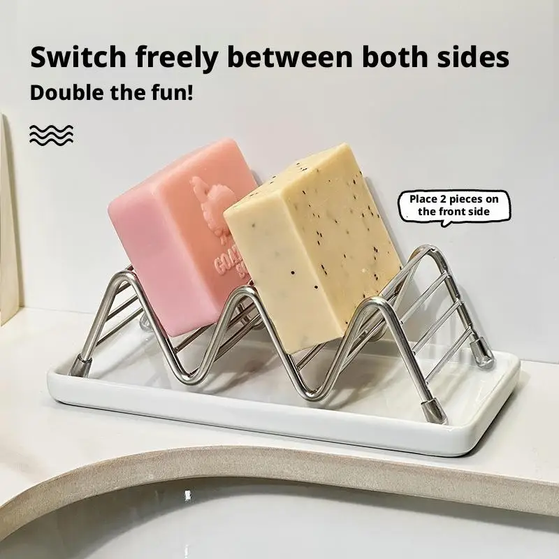 Bathroom Countertop Soap Holder Soap Storage Draining Rack Multifunctional Multi-scene Soap Tray With Tray Bathroom Use 2026 New