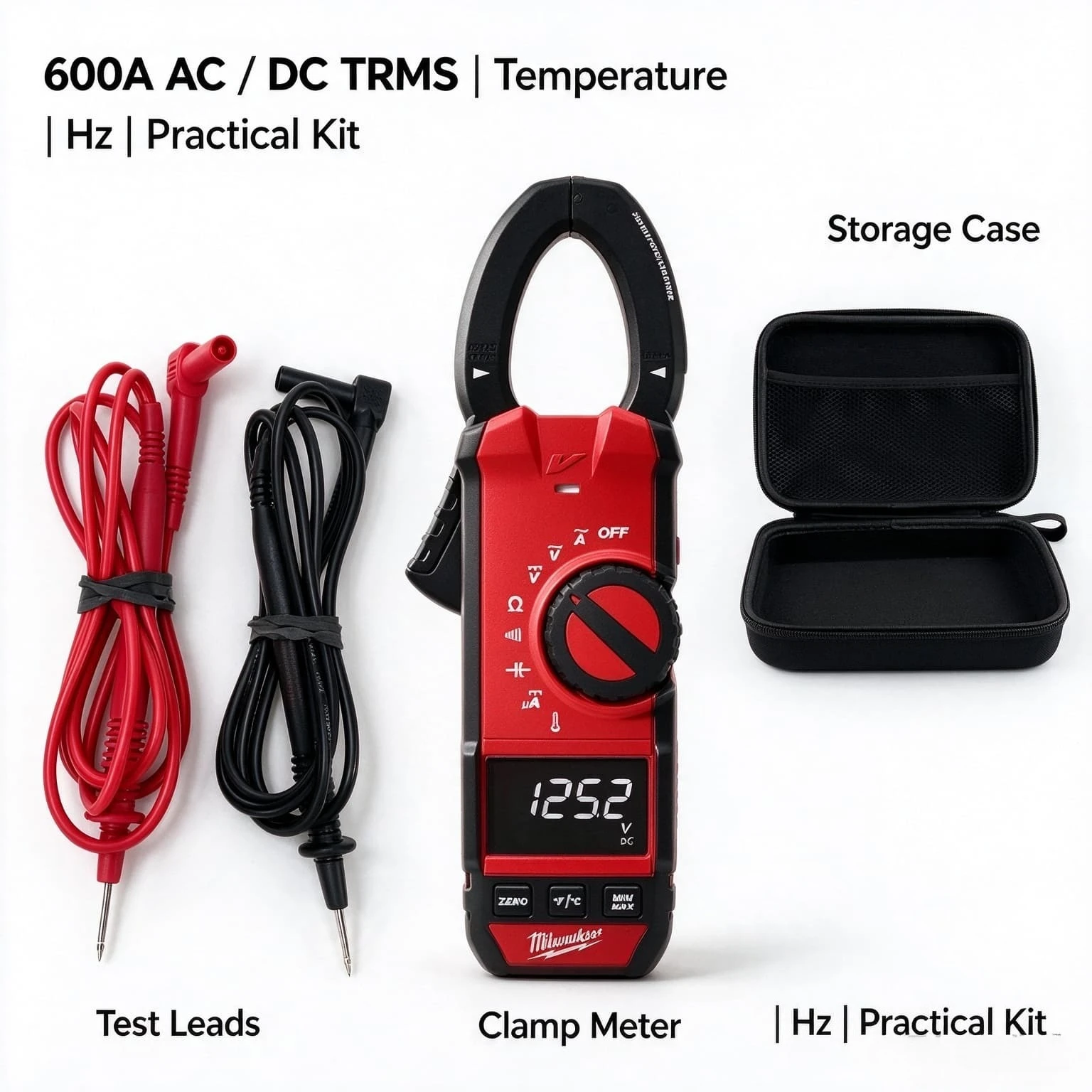 Hard EVA Storage Case for Milwaukee 2236-20 2237-20 600A Clamp Meter, Shockproof Protective Carry Bag with Handle for Electricia
