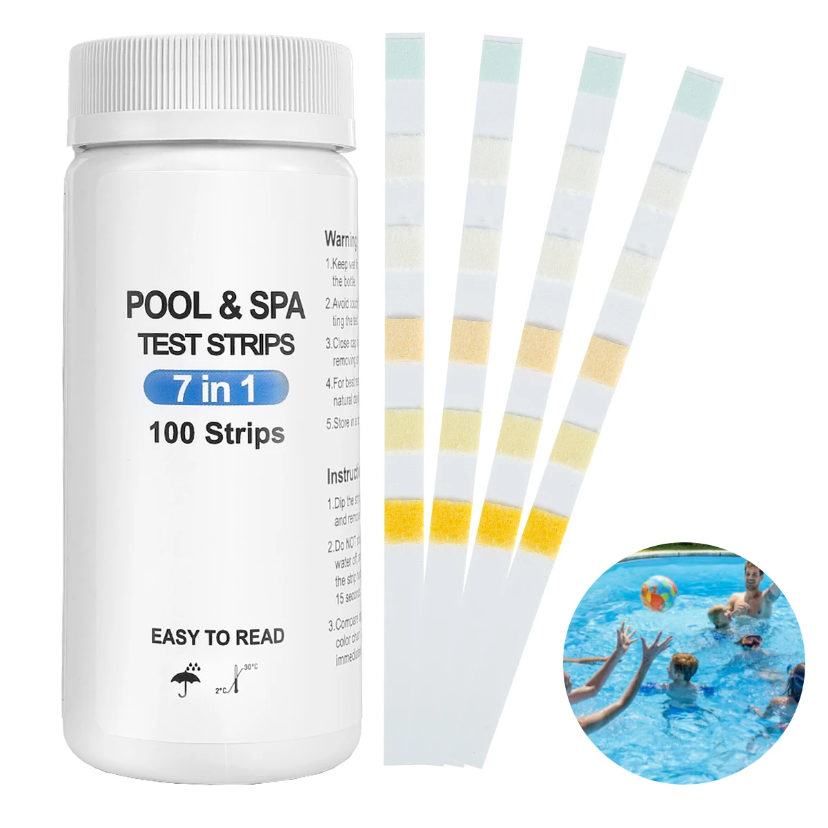 100pcs Aquarium Water Quality Test Strips 7 in 1 Fish Tank Test Kit Freshwater Saltwater Aquarium Water pH Test Strips Kit
