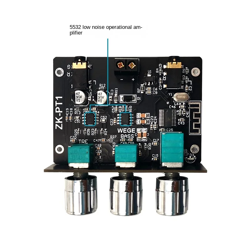 PT1 Bluetooth 5.0 Decoder ricevitore Audio scheda tono Stereo Controller Volume Treble Bass Tonal Preamp Amp manopola per amplificatore