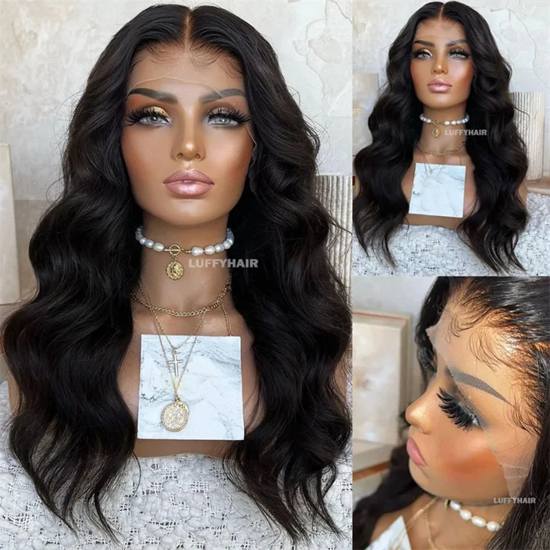 Glueless 200Density Black Natural Body Wave HD Lace Jewish 5x5 Silk Base European Human Hair Wig For Women BabyHair Preplucked