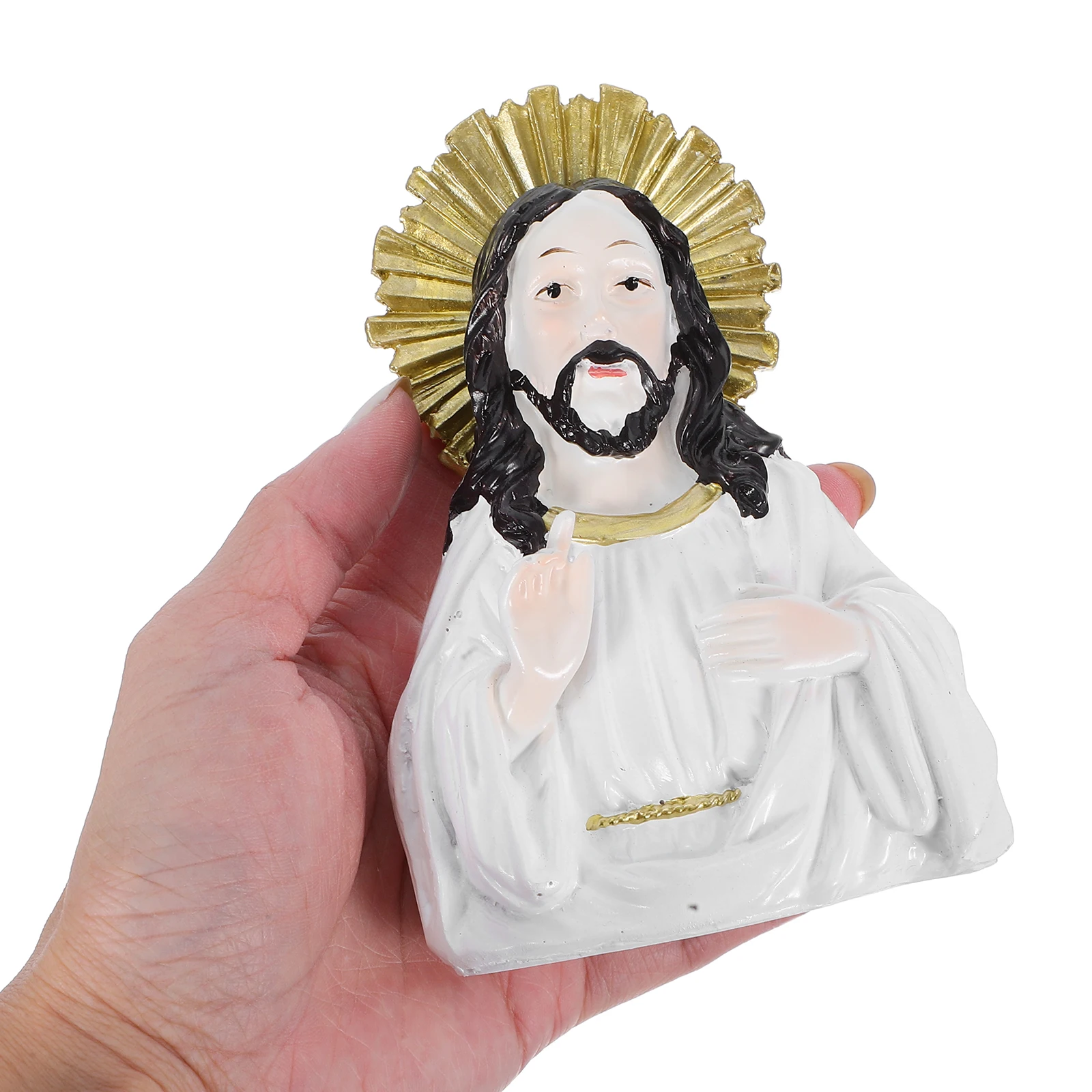 

Jesus Statue Catholic Home Resin Ornaments Saints Religious Decoration Commemorative for Statuette