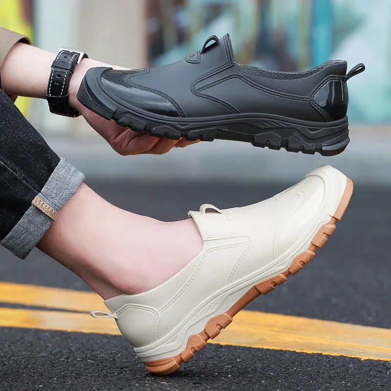 

Водонепроницаемая мужская непромокаемая обувь, модные короткие носки, утепленные теплые резиновые рабочие противоскользящие кухонные непромокаемые сапоги для рыбалки