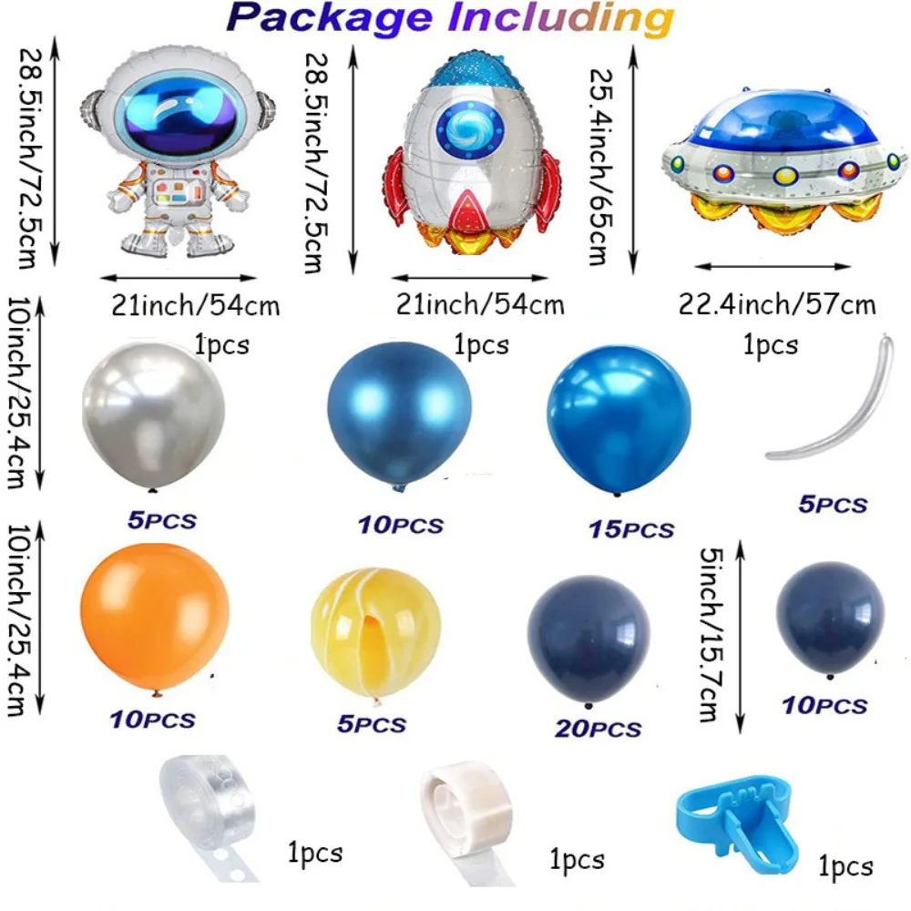86pcs, Space Themed Aluminum Film Balloon 10\