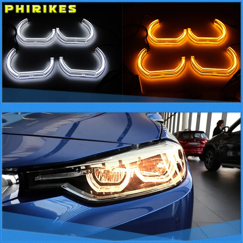 

Switchback Dual Amber White Crystal LED Angel Eyes Halo Rings For BMW 7 Series E38 740i 740iL 750i 750iL 730d 740d 728i 1995-01