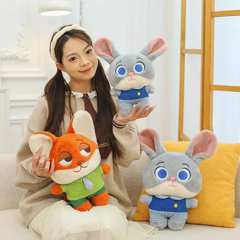 Nick Judy Plush Toy Cartoon Kawaii Zootopia Judy Rabbit Pillow Cushion Plush Toy Girlfriend Sofa Pillow Children Festival Gift