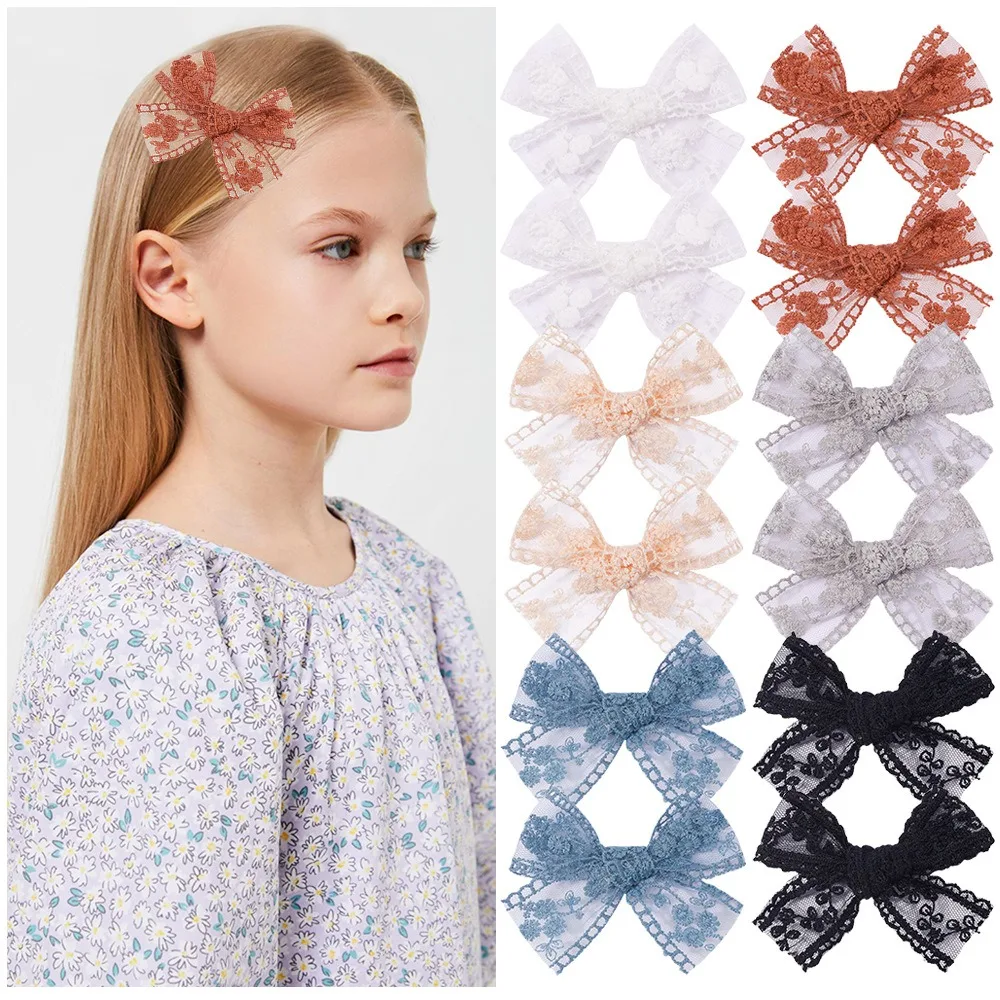 

Kawaii Handmade Baby Girls Hair Clips Sweet Lovely Lace Cutout Bowknot Hairpin Fashion Barrettes Headwear Hair Accessories