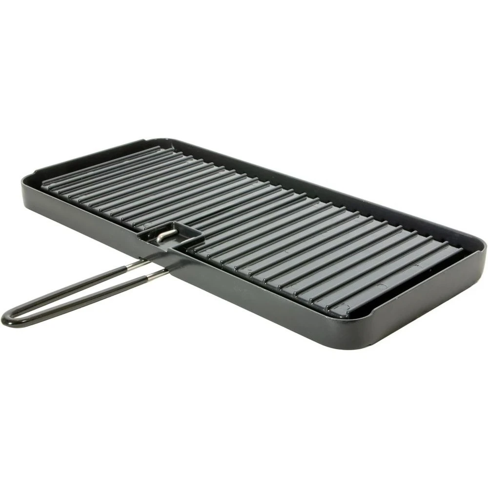 Plancha Reversible de Hierro Fundido con Superficie Antiadherente de 12x18 para Uso en Barbacoas Portátiles