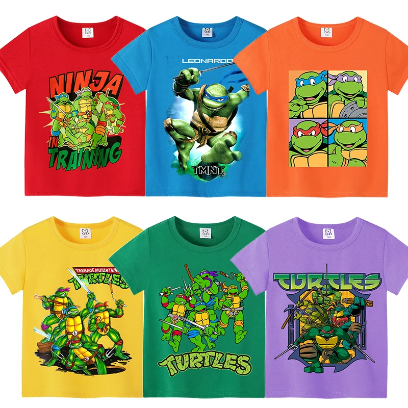 

Teenage Mutant Ninja Turtles T-shirt Summer Fashion Clothes TMNT Anime Figures Short Sleeve Trendy Casual Tee Top Clothing Gift