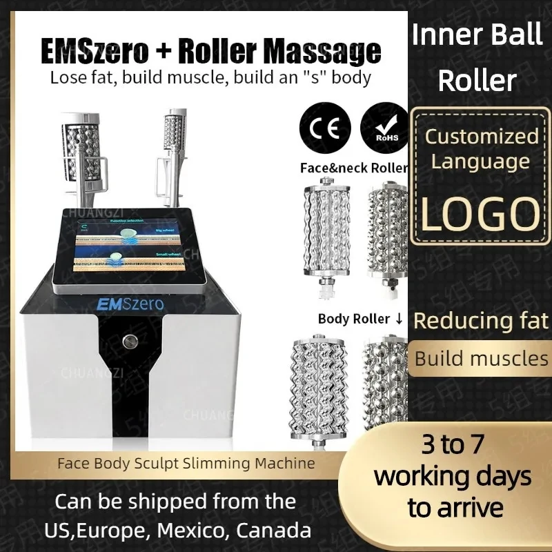 2024 EMSzero Inner Ball Roller Machine Slimming Cellulite Roller Machine Lmprove Facial Skin hi-emt Physiotherapy