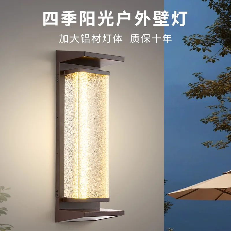 

Солнечный настенный светильник, новый китайский уличный светильник для виллы, светодиодный водонепроницаемый наружный забор, ворота, столб во дворе, наружный настенный светильник