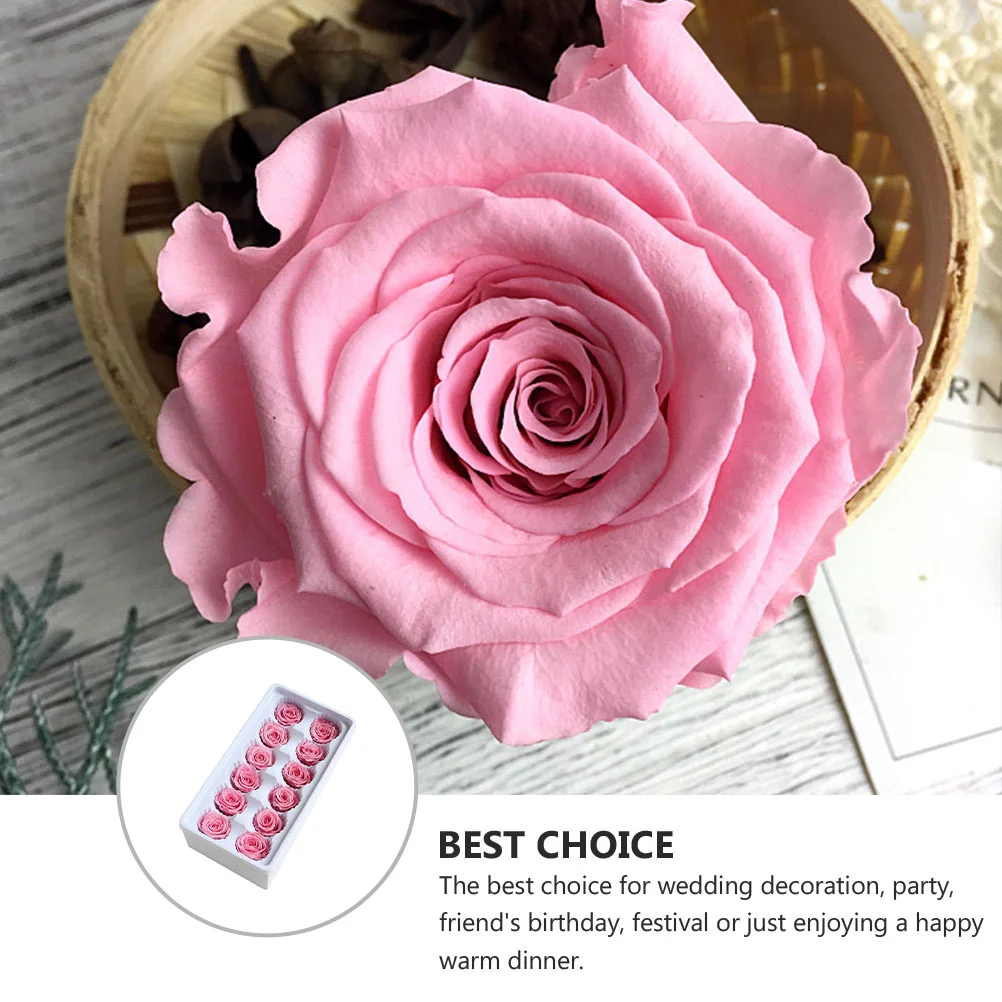 12 Pcs/Box Preserved Flower Rose Bouquet Valentines Day Decorations Hand Make Flowers Crafts Fake Roses Classical Forever