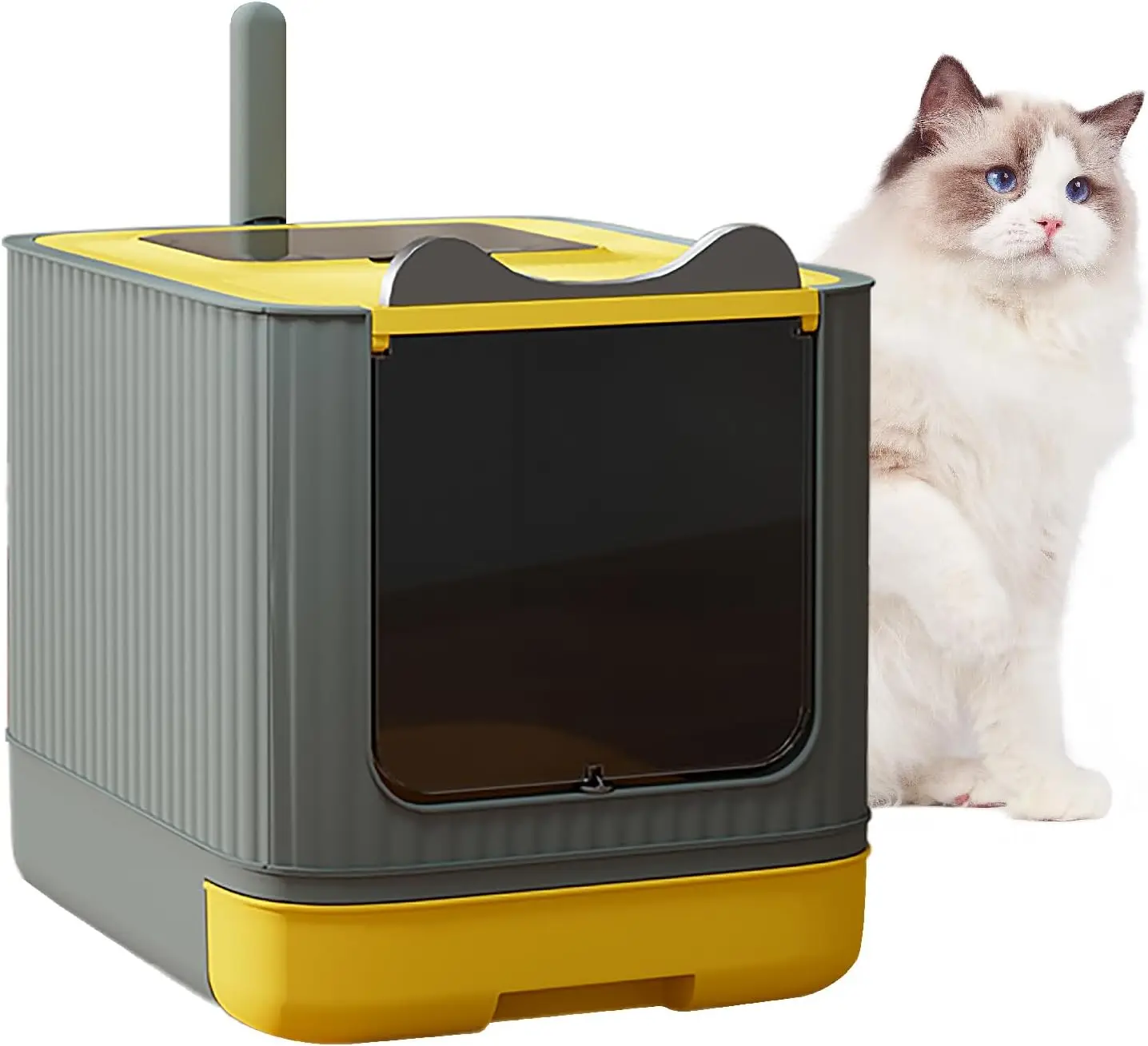 

Fully Enclosed Cat Litter Box Enclosure, Premium Covered Litter Box with Lid, Anti-Splashing Easy to Clean Covered Kitty