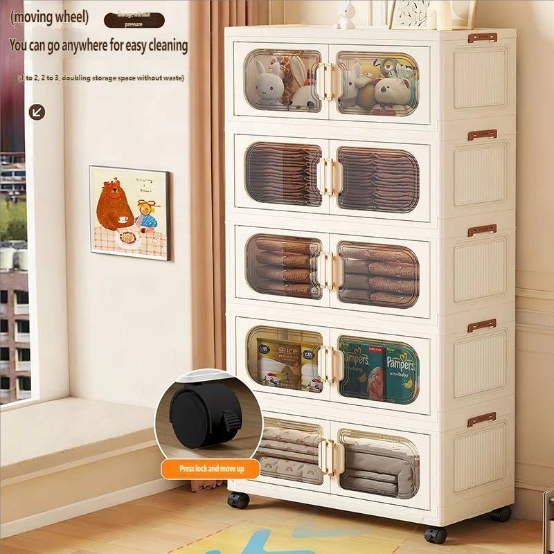 

Утолщенный пластиковый шкаф для хранения для дома, органайзер для детской одежды, не требует сборки, для одежды и закусок, для спальни