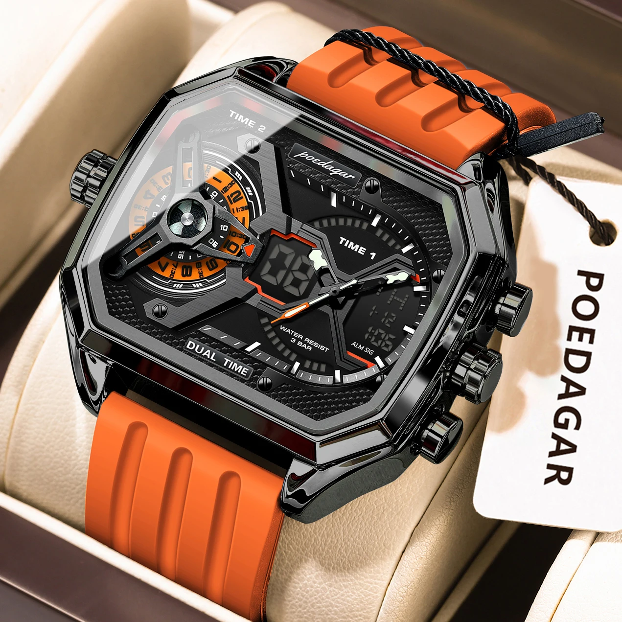 POEDAGAR الرياضة الرجال ساعات  - مراجعة Men'S Fashion Zone وسعره