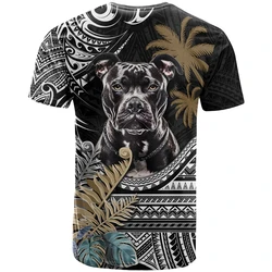 Cool Pitbull Dog 3D Printed Men's T-shirt Women Cute Animal Print Short Sleeve T Shirt Kids O-neck Tee Tops Casual Mens Clothes