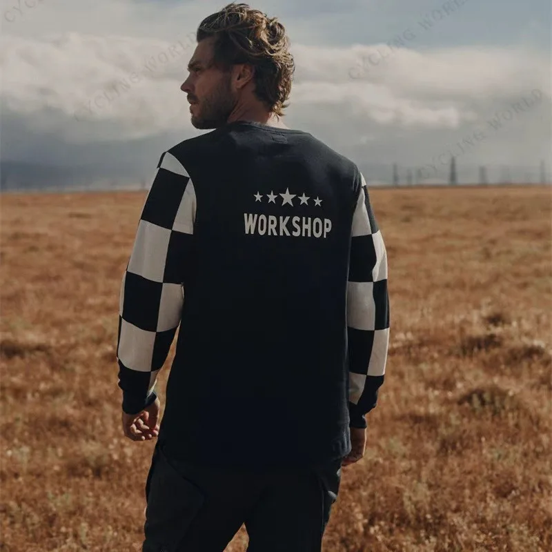 

Ретро-летний мужской велосипедный костюм с длинными рукавами: дышащий, влагоотводящий, быстросохнущий и сдержанный дизайн