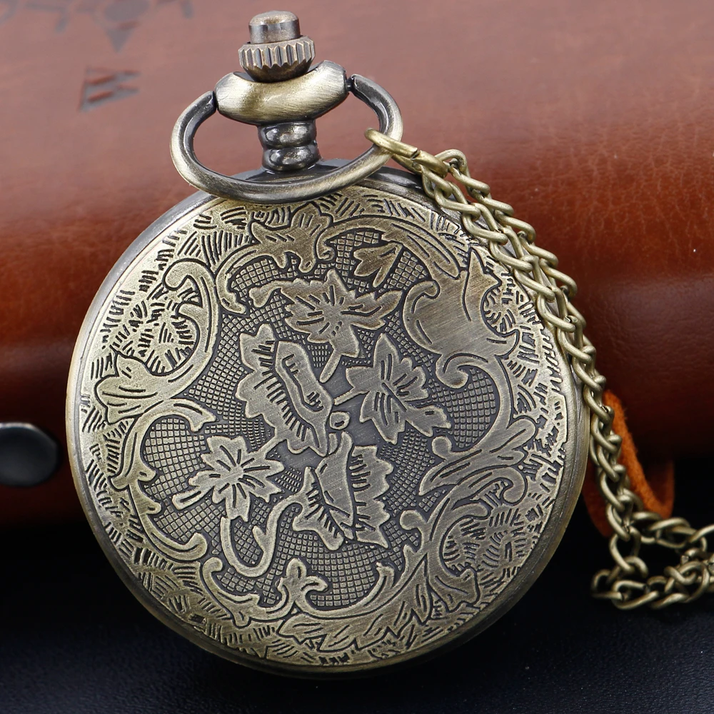 Retro Mini Exquisite Time Hollow Quartz Pocket Watch Necklace Clock Cross Digital Men's and Women's Best Gift Accessories