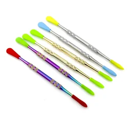 Durable Double-headed Stainless Steel Pipe Smoke Oil Spoon Tobacco Accessories Cleaning Tools