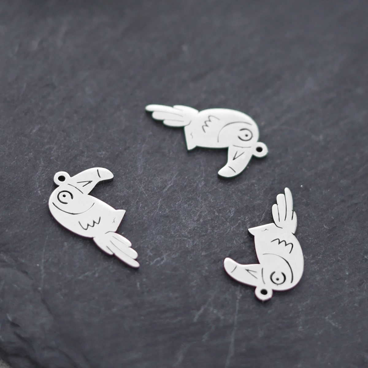 3pcs Animal Pendant Stainless Steel Bird Charms For Jewelry Making Diy Necklace Bracelet Charm Accessory Wholesale