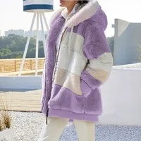 Oversized Jacket for Women 2023 New Autumn Winter Warm Plush Pocket Hooded Streetwear Loose Lady Outerwear Coat Roupas Feminina - Image 4