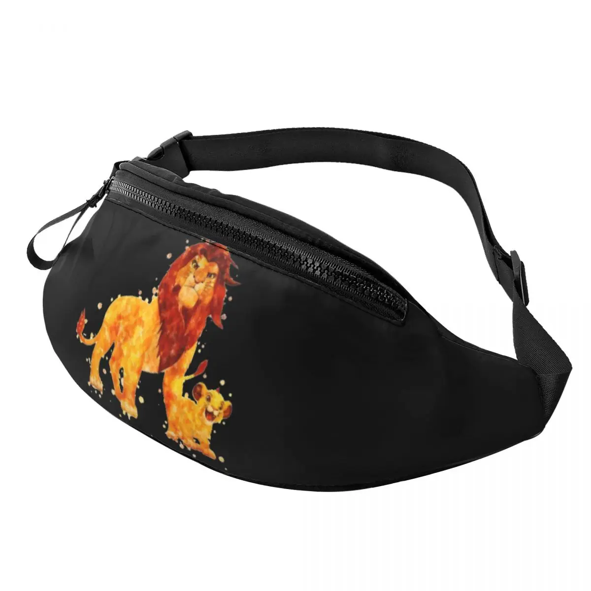 

Custom Mufasa Simba Fanny Pack for Men Women Fashion The Lion King Crossbody Waist Bag Traveling Phone Money Pouch