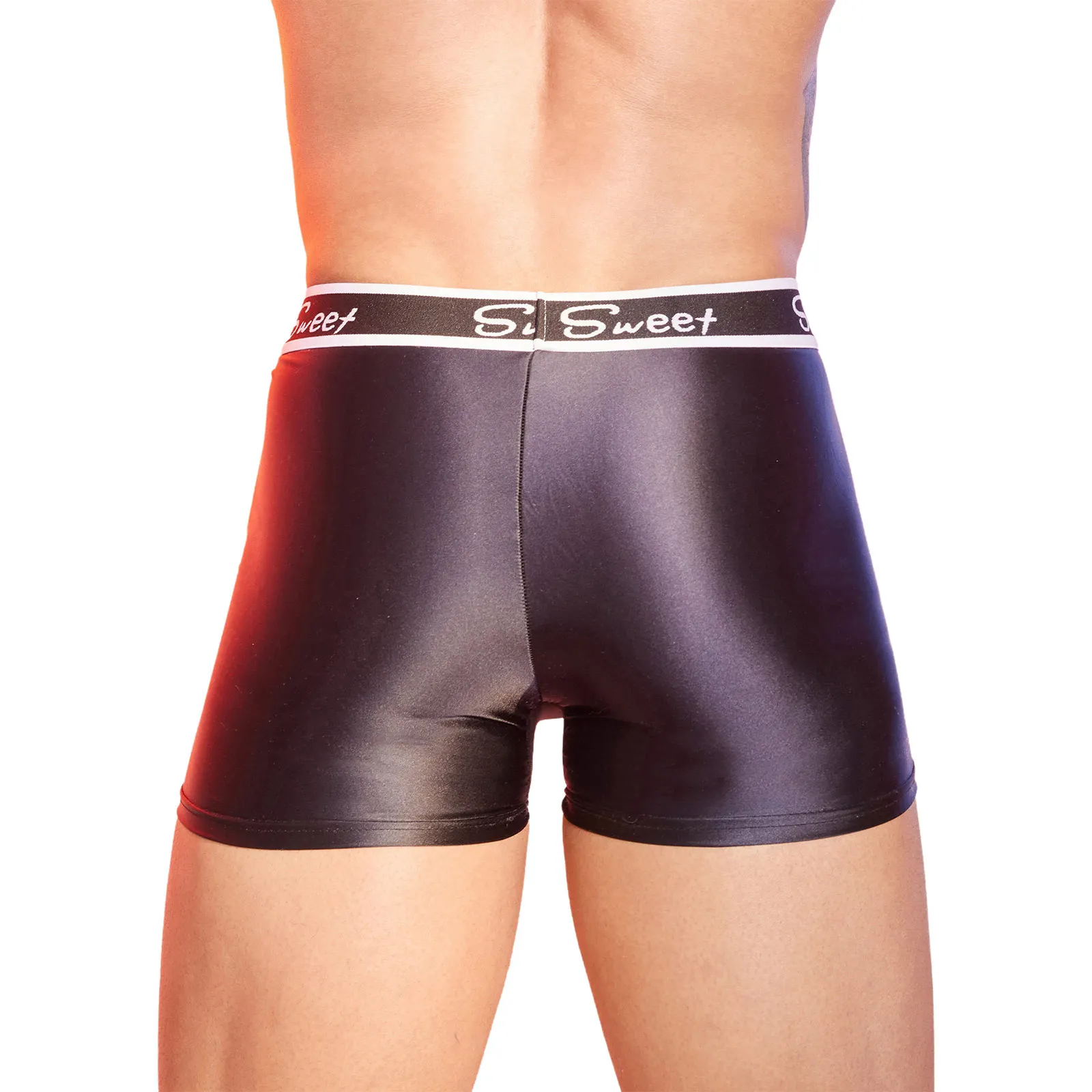 ملابس سباحة رجالي لامعة الملاكم الملابس الداخلية الانتفاخ الحقيبة بسط ملخصات ملابس السباحة تنفس جذوع المصارعة سروال سباحة بحر #4