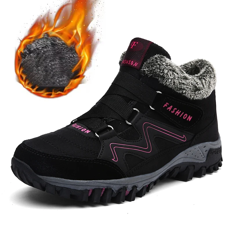 

Women Boots Woman Keep Warm With Fur Outdoor Walking Snow Boots Sneakers Travel Short Plush Platform Hiking Shoes Size 36-42