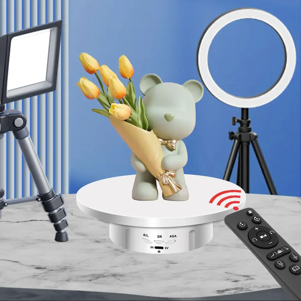 Electric Rotating 3 In 1 Visualizer 360° Turntable Regulation USB Charge Display Stand For Video Shooting Prop Jewelry Shoes