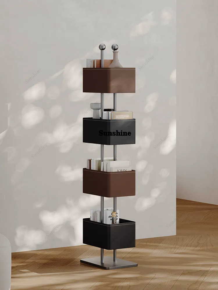 

Italian minimalist floor-to-ceiling bookshelf living room home multi-layer shelves bedroom corner locker