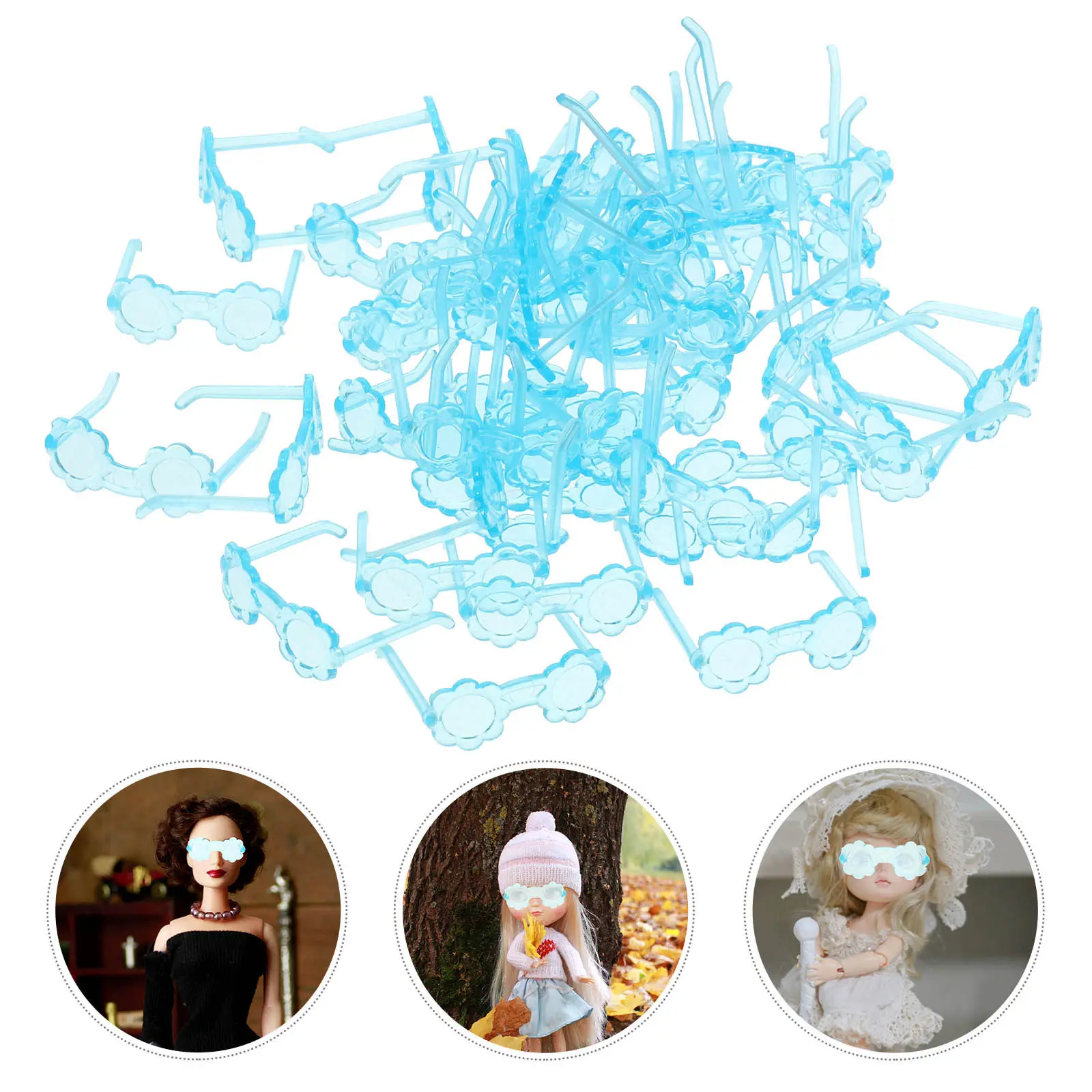 

100Pcs Princess Glasses Mini Plastic Eyewear Stylish Sunglasses Accessories for Dress Up Decorative Photo Props