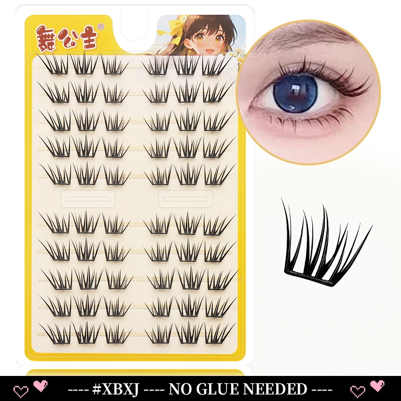 DINGSEN 10 Reihen Selbstklebende Einzelwimpern Ohne Klebstoff DIY Wimpernverlängerung Cluster Handgefertigte Wimpern Natürliche Wimpern – Detail 30