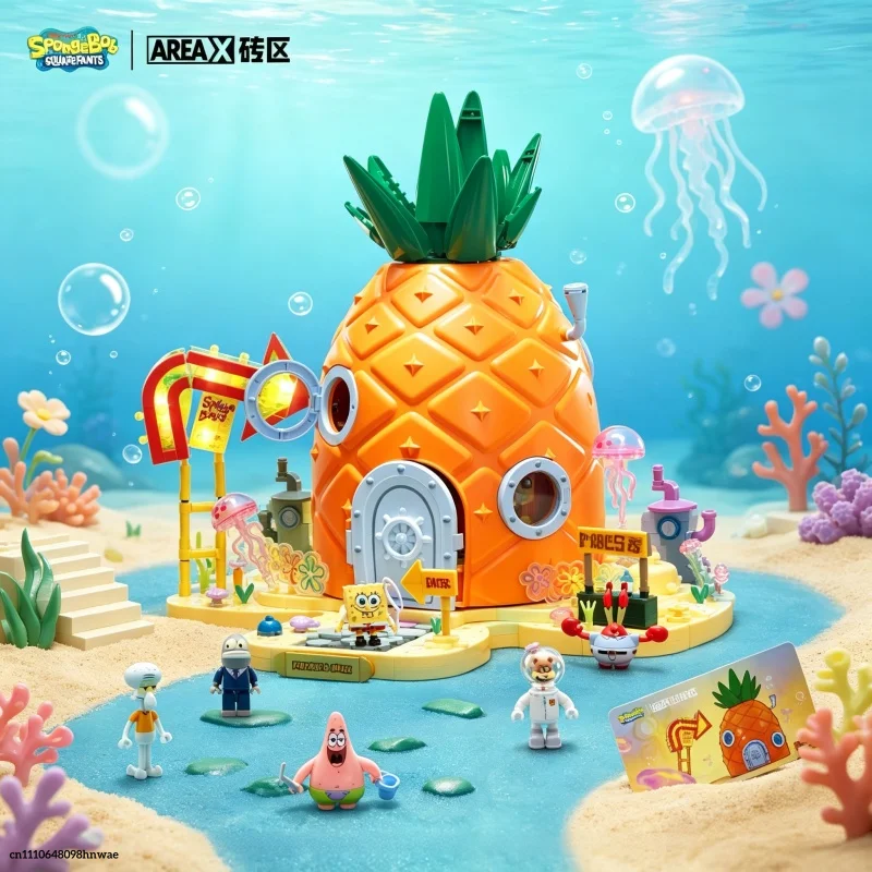 AREA-X SpongeBob SquarePants Series Pineapple House Flagship Building Set Assembled Model Display Piece Educational Toy Gift