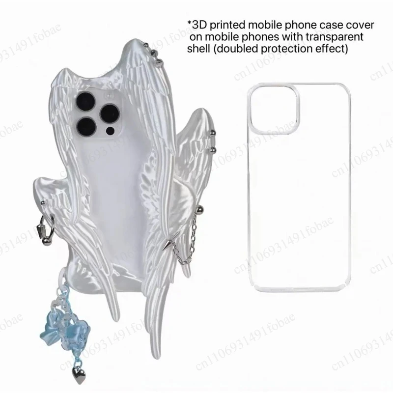 

3D Printing Six-winged Angel Wings Rivets Perforated Punk Soft Rubber Mobile Phone Case Soft Case