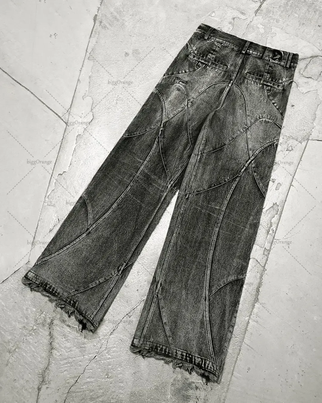 Y2K Jeans dicuci pria, Jeans abu-abu Harajuku pria gaya Gotik, pakaian tren jalan Retro longgar kaki lebar musim gugur