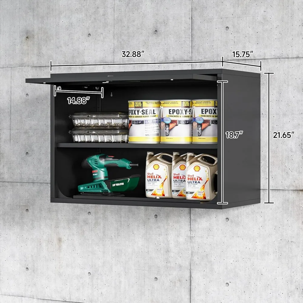 Sicherer Wandschrank aus Metall mit abschließbarer Tür und verstellbarem Regal, ideal für Garage, Lager, Zuhause und Büro