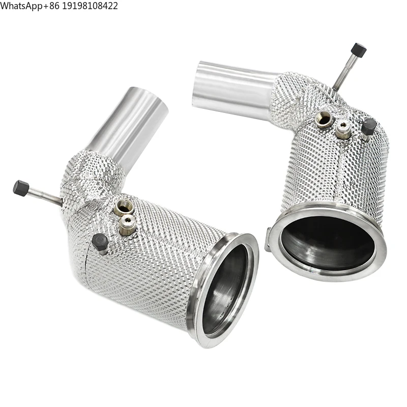 

SYPES Car Stainless Steel Muffler Insulation Heat Shield Exhaust Pipe Downpipe for 2019 911 992 Carrera Targa S 4S 3.0T