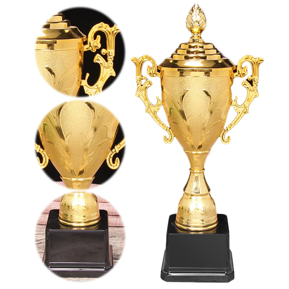 

Gold Plastic Trophy Gold Trophy Cup 8.5 Inch Basketball Football Trophy with Lid Winners Award Trophy for Winner Kids Adults