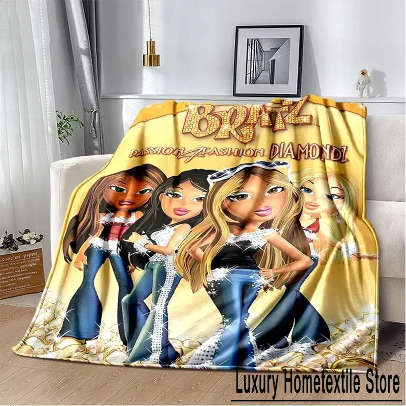 3D Print Cartoon B-Bratz Flannel  Blanket,Multi-purpose Holiday Gift Blanket Warm And Soft Blankets All Seasons