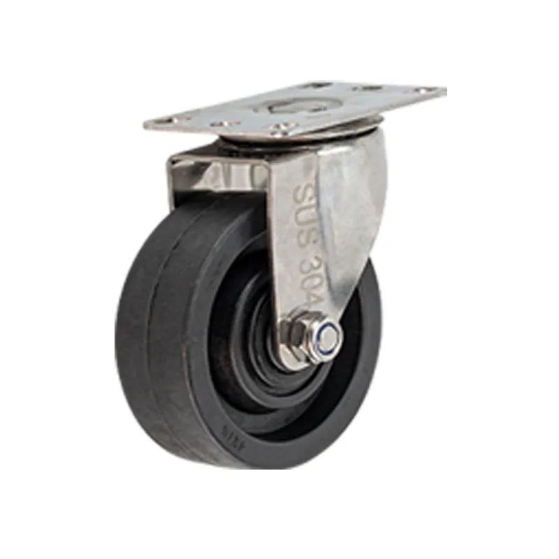 4pcs 4inch Stainless steel wheels, high-temperature resistant casters, black fiberglass nylon wheels resistant to 180℃