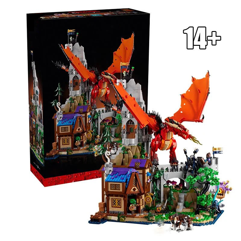 

3745 шт. Новинка 2026 года В НАЛИЧИИ Набор для декора дома «Красный дракон» 21348 Настольный набор украшений для детского подарка