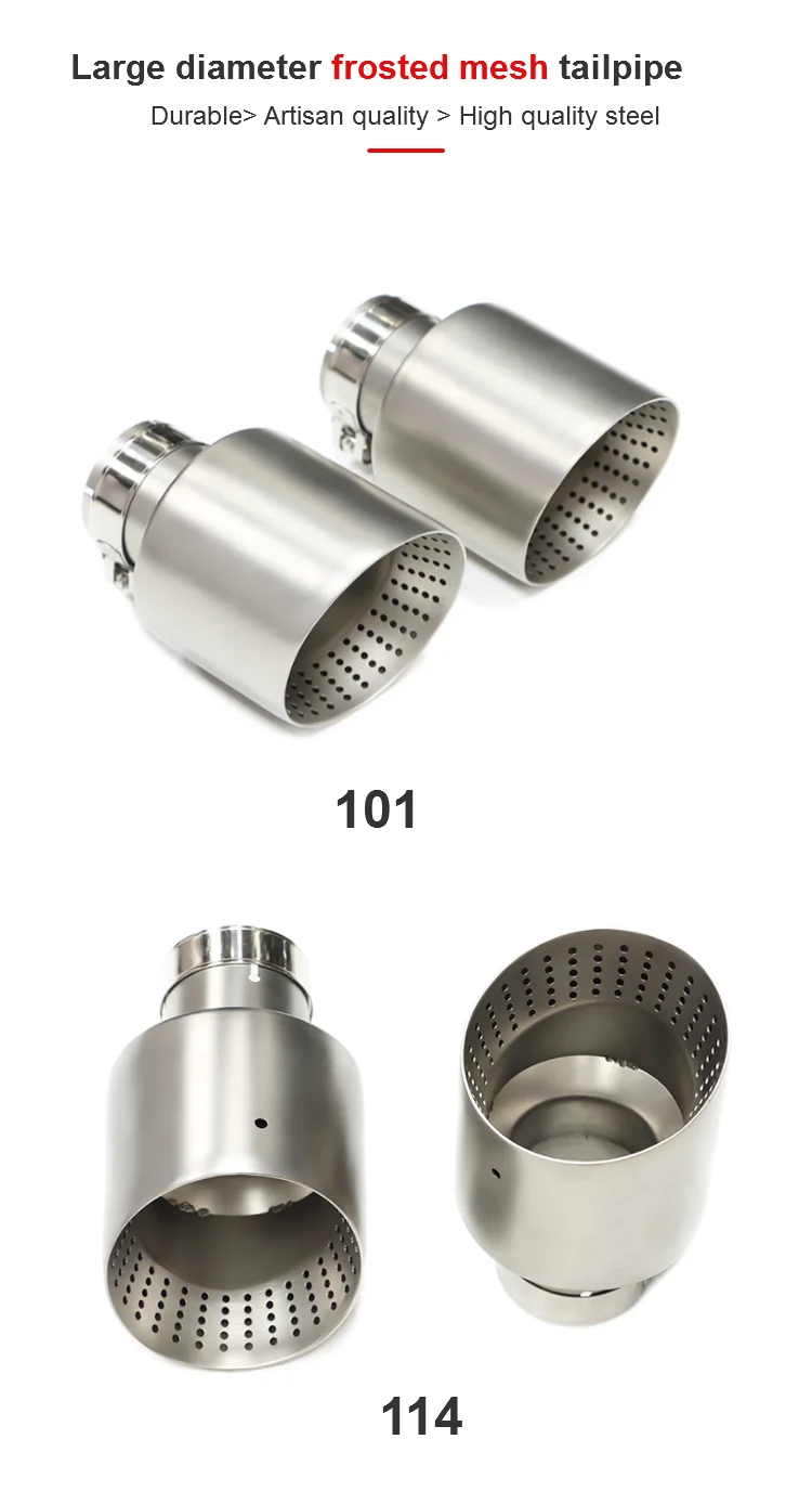 ZSQGHGH Embouts D'éChappement 1 Pièces 63mm-102mm Chrome
