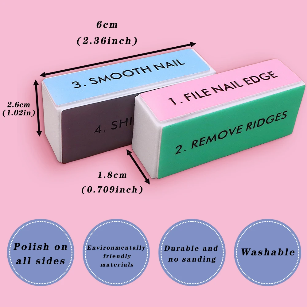 30 Stuks Mini Nagelvijlen Buffer Blok Nagels Gladde Buffing Blok Polijstmachine Vingernagelvijl Buffer 120/240/600/3000 Grit Voor Manicure