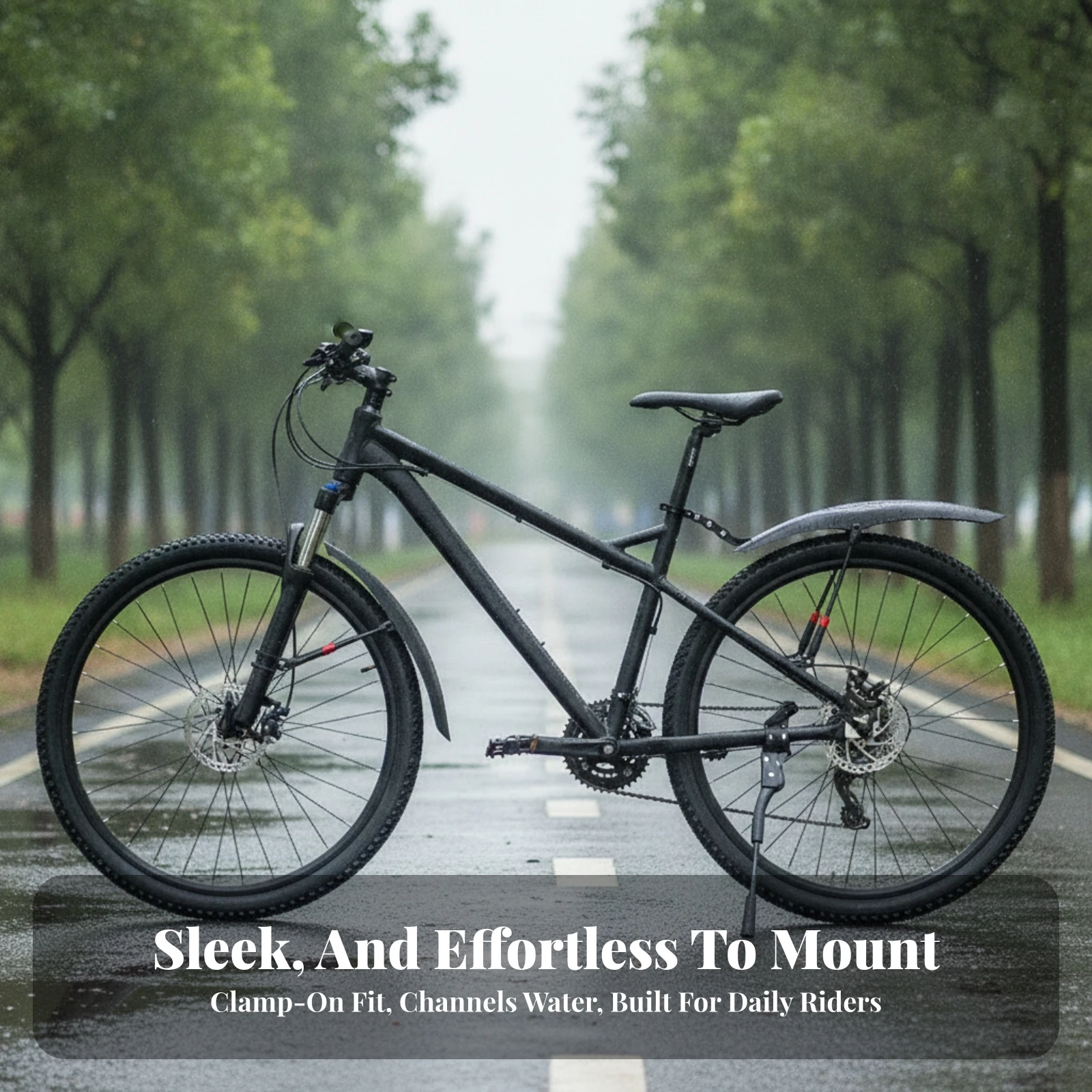 2 Pieces Mudguard Lightweight Bike Mudguard with Support Arms Bike Mudguard with Mounting Hardware Streamlined for Cyclists