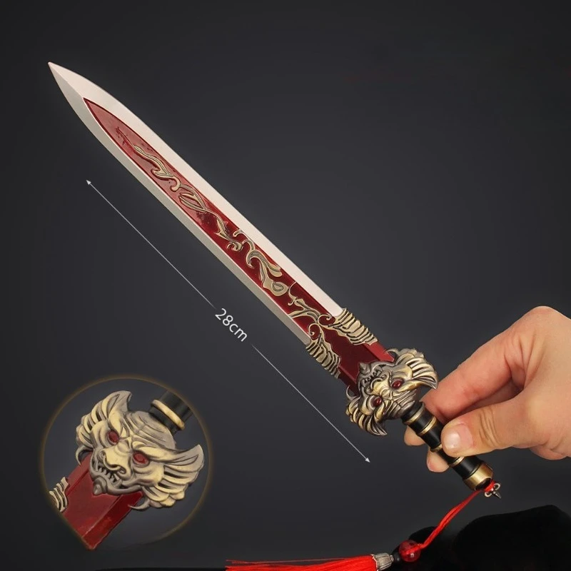 28 センチメートル/11.02 インチ神の創造 12 神聖な剣周辺男性と女性の剣武器モデル古代合金コレクション小道具ギフト