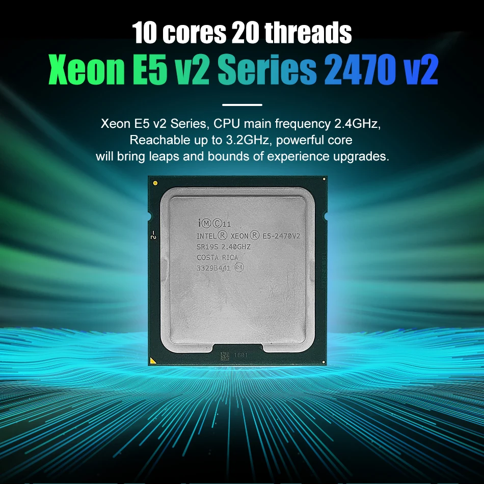 Used Original Intel Xeon E5 2470V2 Processor Ten-Core Twenty-Thread LGA 1356 E5 2470 V2 CPU 2.4GHz 25M 95W E5-2470 V2 CPU