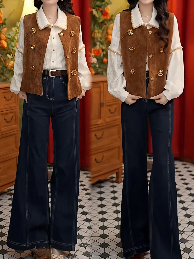 

Agel Svel Vest Women's Casual Versatile Faion Top High-End Feel Autumn 2026 New Sle Commute Sle round Ne