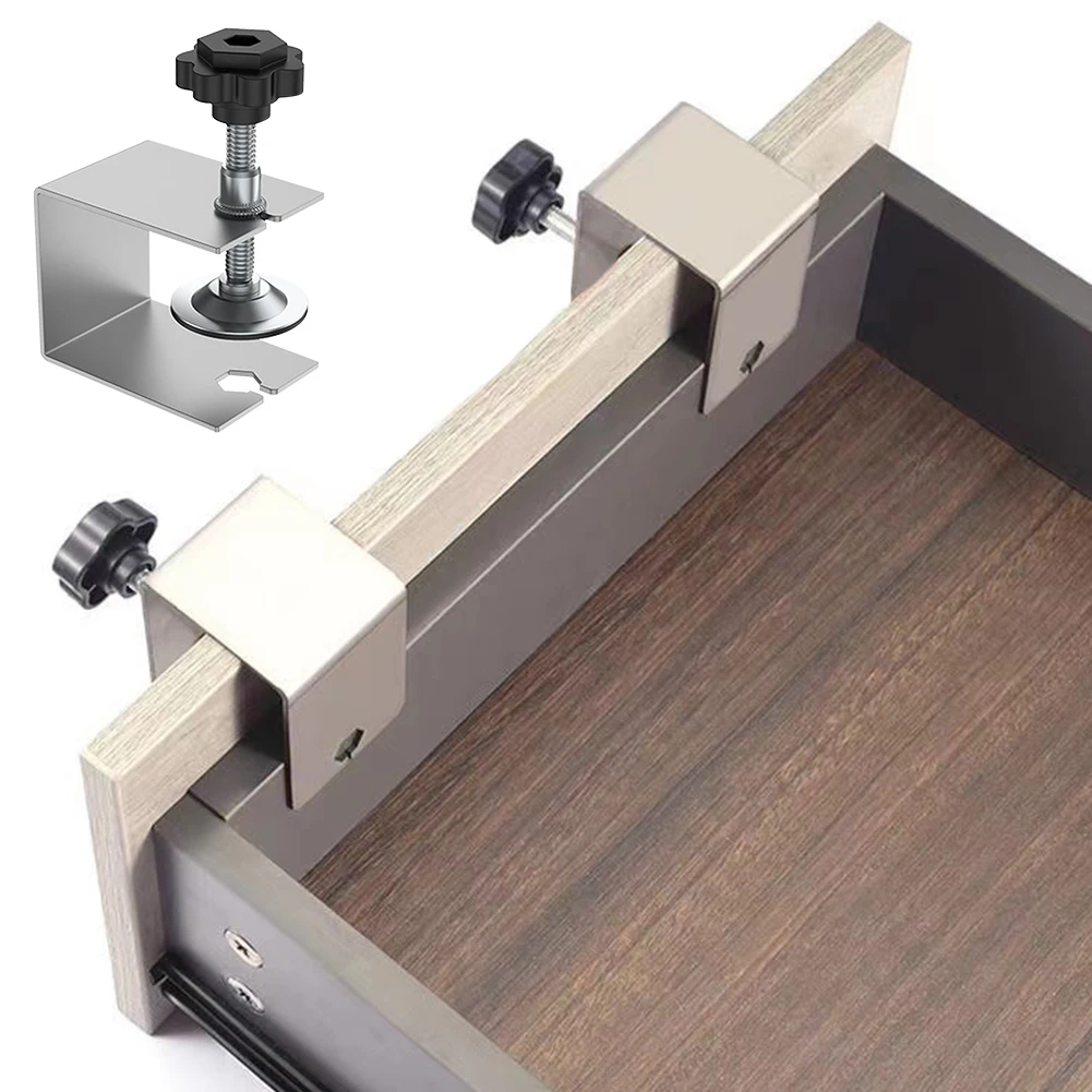 

1/2 PCS Woodworking Jig Cabinet Tool Stainless Steel Drawer Panel Clips Drawer Fixing Clips Home Furniture Installation Tools