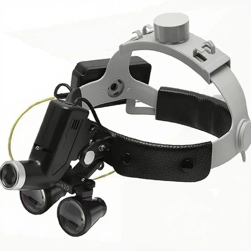 Dual‑Battery Rechargeable LED Surgical Headlight CRI96 2000 Lux for Dental ENT Work